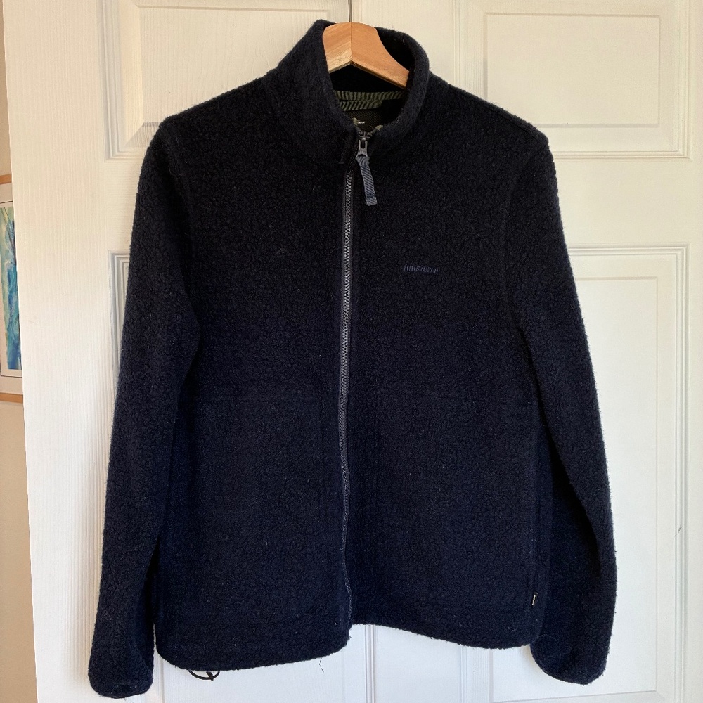 Finisterre Budock navy wool zip fleece